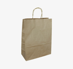 Brown paper bags with twisted handles
