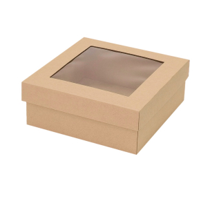 Microcorrugated cardboard box with window