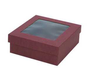 Microcorrugated cardboard box with window