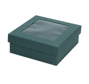 Microcorrugated cardboard box with window