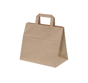 Brown paper bags with flat handles