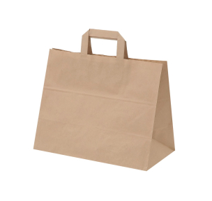 Brown paper bags with flat handles