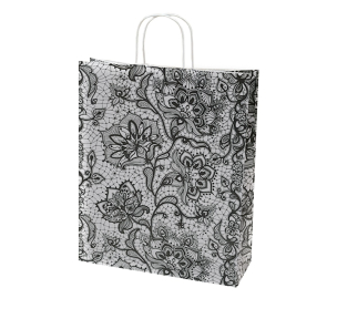 Мешок с дизайном и плетёными ручками