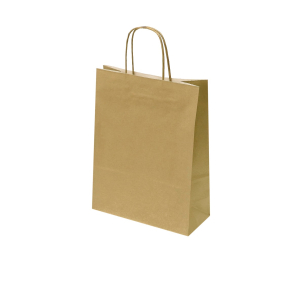 Gold paper bags with twisted handles