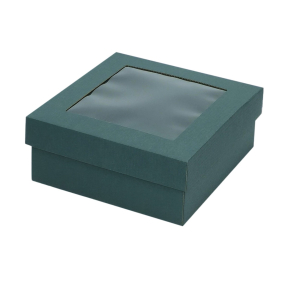 Microcorrugated cardboard box with window