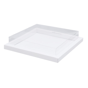 Microcorrugated cardboard box with PVC lid