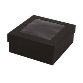Microcorrugated cardboard box with window