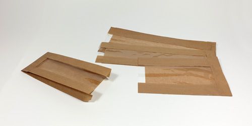 Brown paper sacks with window