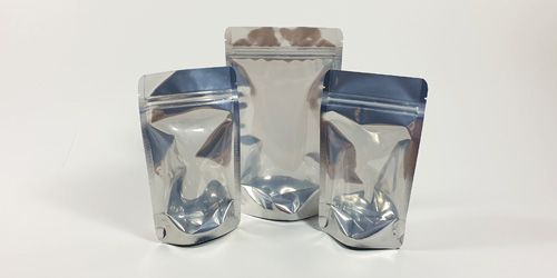 Transparent/silver zip-lock bags